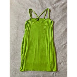 Lime green cotton mini dress